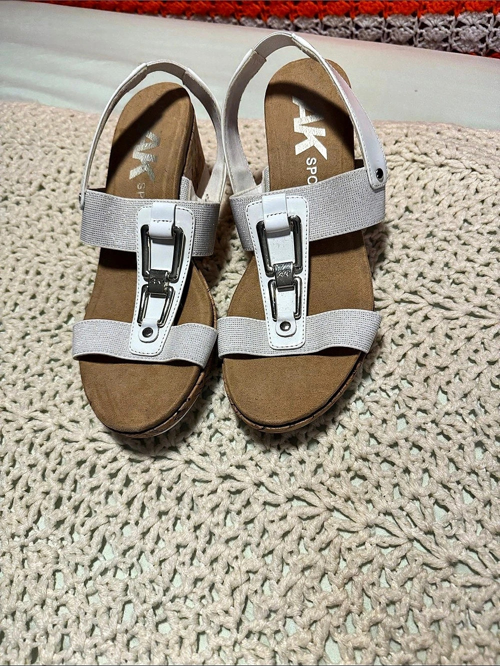 Anne Klein AK Sport White Sport Sandals